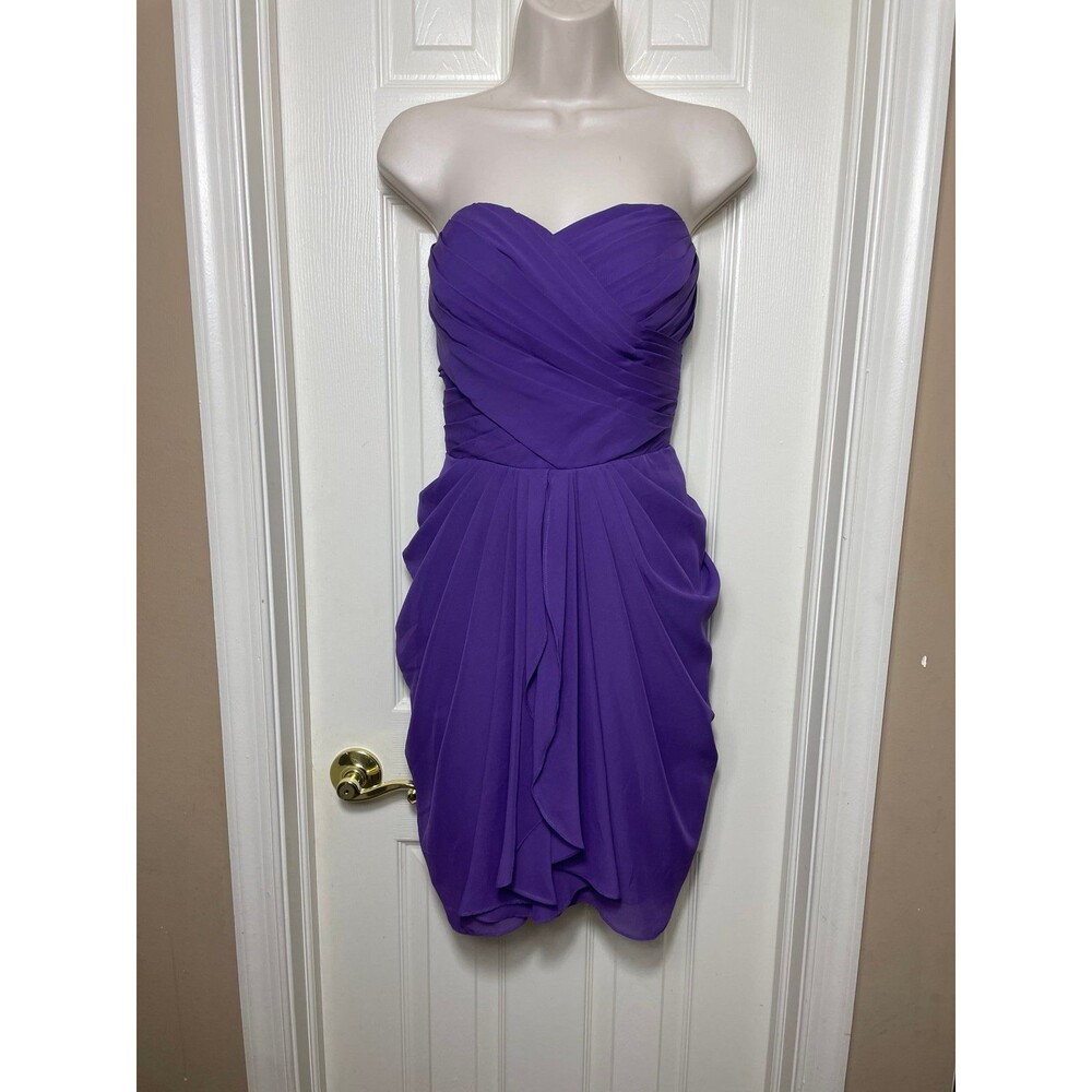 Women's Strapless Ruched Draped Mini Dress